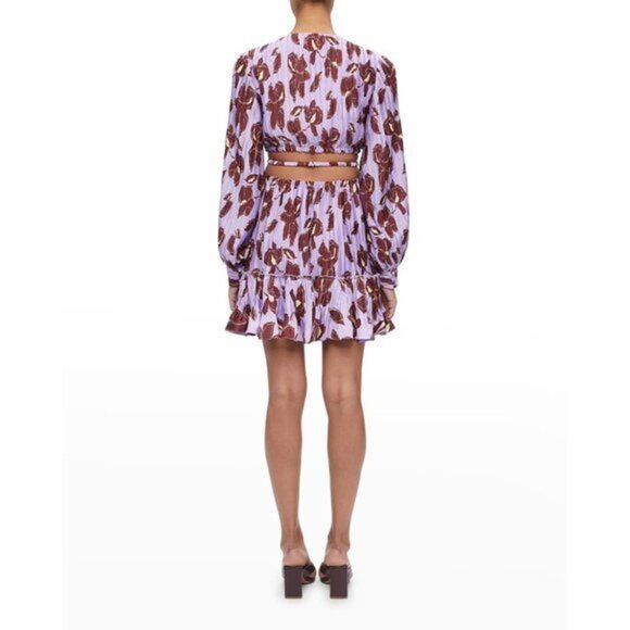 NWOT Jonathan Simkhai Londyn Collage Floral-Print Cutout Mini DRESS size M - Picture 5 of 12